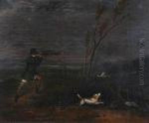 Woodcock Shooting; Setters On A Moor.