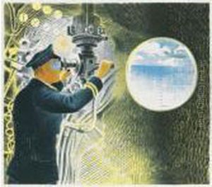 Submarines: Commander Of A Submarnine Looking Through Aperiscope Submarines: Commander Of A Submarnine Looking Through Aperiscope