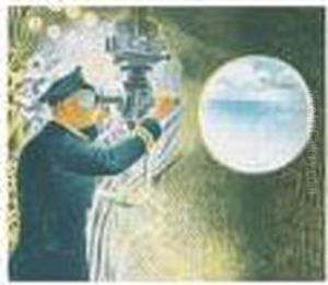 Commander Of A Submarine Looking Through A Periscope Commander Of A Submarine Looking Through A Periscope