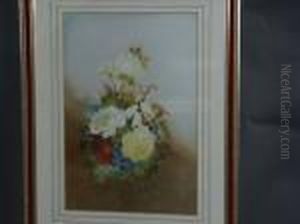 Still Life, Bouquet Of Colourful Summer Flowers by William Henry Raworth