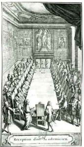 Reception of an Member of the French Academy by Delamonce, F.