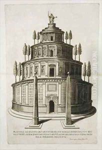 The Mausoleum of Augustus and his family in Rome by Etienne Duperac