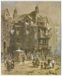 John Knox's House And The High Street, Edinburgh by Louise Rayner