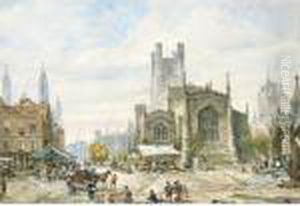Great St Mary's Church And Market Place, Cambridge
