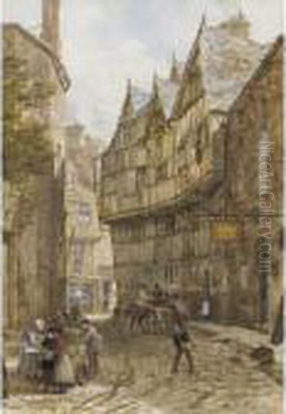 A Street Scene, Probably Tewkesbury - view 1
