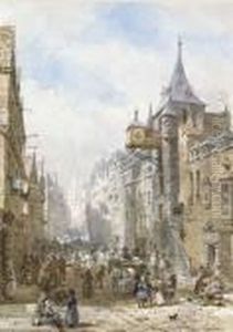 The Canongate Tolbooth Looking Up The Royal Mile Towards The Castle From Holyrood Palace The Canongate Tolbooth Looking Up The Royal Mile Towards The Castle From Holyrood Palace