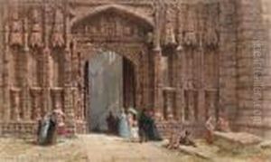 Figures Outside The West Door Of Chester Cathedral