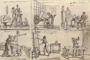 Studies of six artists and craftsmen by Claude Louis Desrais