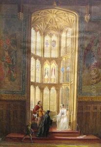 Oriel Window, Crosby Hall, The Prioress Of St. Helens Visiting Sir John And Lady Crosby Oriel Window, Crosby Hall, The Prioress Of St. Helens Visiting Sir John And Lady Crosby