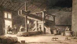 Winepress of Monsieur Dittyl outside Nantes by Lambert Doomer