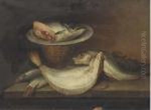 Still Life Of Fish On A Table by Elena Recco