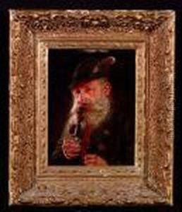 An Austrian Peasant With A Pipe by Theodor Recknagel