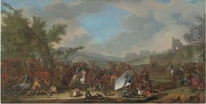 A Military Encampment After A Battle