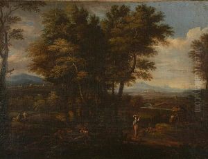 Figures In An Extensive Italianate Landscape