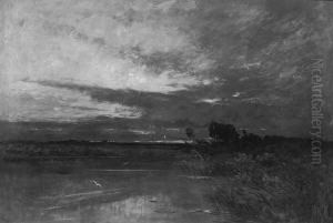 Reder-broili "abendstimmung Am See". Sign. Ol Auf Lwd. Min. Besch. 75 X 110 Cm. Rahmen by Franz Reder-Broily