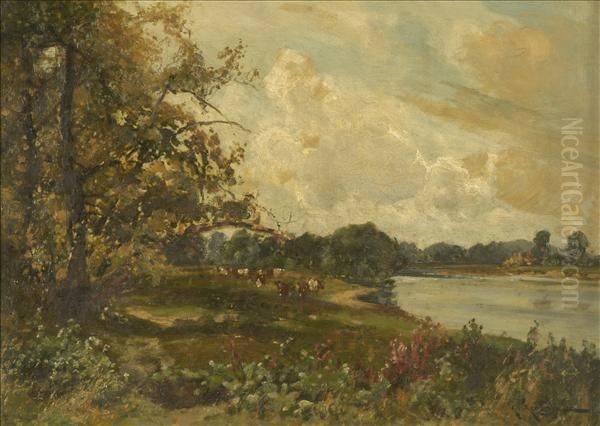 The Windingtrent, Cattle In Riverside Pasture - view 1