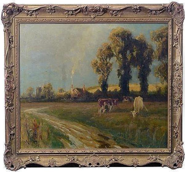 Milkmaid And Cows In A - view 1