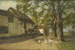The Ferry Inn,wilford, Nottingham, With Figures, Horse, Dog, Geese And Chickens