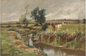 A Milkmaid And Child On A Riverside Track