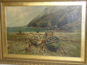 Moored Boats Before A Headland