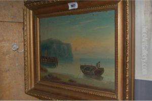 Figures And Fishing Boats by Edward King Redmore