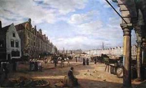The Grande Place dArras on Market Day by Charles Paul Etienne Desavary