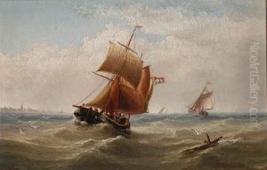 Shipping On A Breezy Day Off The Coast; Shipson A Calm Day In The Estuary