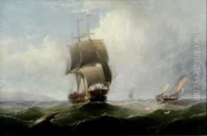 Fishing Boats And Other Shipping Off The Coast by Edward King Redmore