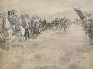 Inspecting The Parade - North Africa by Georges Redon