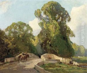 The Bridge At Croft-on-tees by William Josiah Redworth