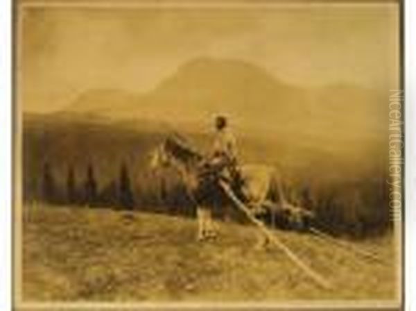 An Old Time Indian Travois, Blackfoot - view 1