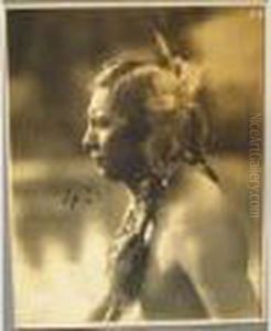 Fish Wolf Robe , Champion Dancer Of The Blackfeet, Side View Portrait Fish Wolf Robe , Champion Dancer Of The Blackfeet, Side View Portrait