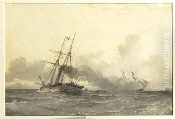 A steamship in open water - view 1