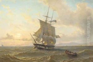 Setting course at sunset by W.A. van Deventer