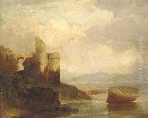 A ruined castle on an estuary