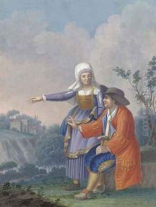 A gentleman and his wife in a landscape A gentleman and his wife in a landscape