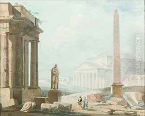 Capriccio of Classical Ruins by Alexandre-Jean Dubois Drahonet