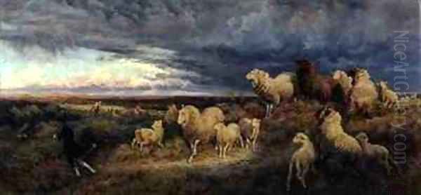 Approaching Thunderstorm Flocks Driven Home Picardy - view 1