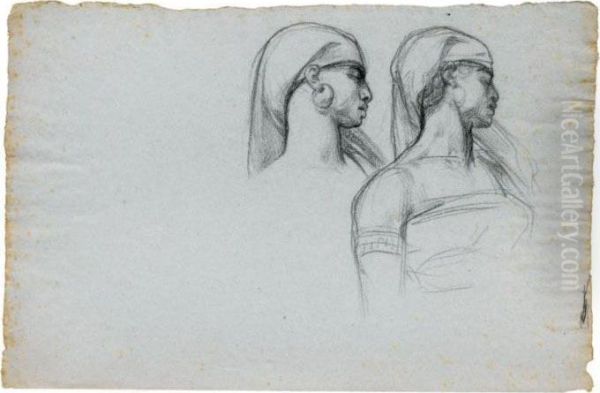 Etudes De Personnages, Buffles Et Paysages - view 1