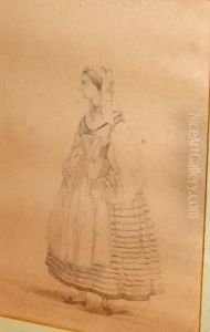 Lactrice Petronille En Costume Descene by Regnault Henri