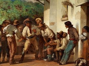 Regnault: Italian Farmers Outside An Osteria by Regnault Henri