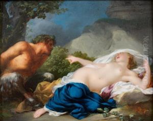Jupiter Et Antiope by Jean-Baptiste Regnault