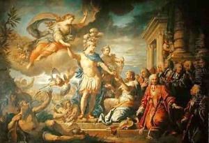 Allegory of the Peace of Aix la Chapelle by Jacques (Le Romain) Dumont
