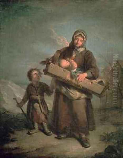Poor Woman with Children - view 1