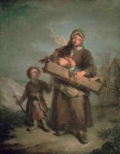 Poor Woman with Children by Jacques (Le Romain) Dumont