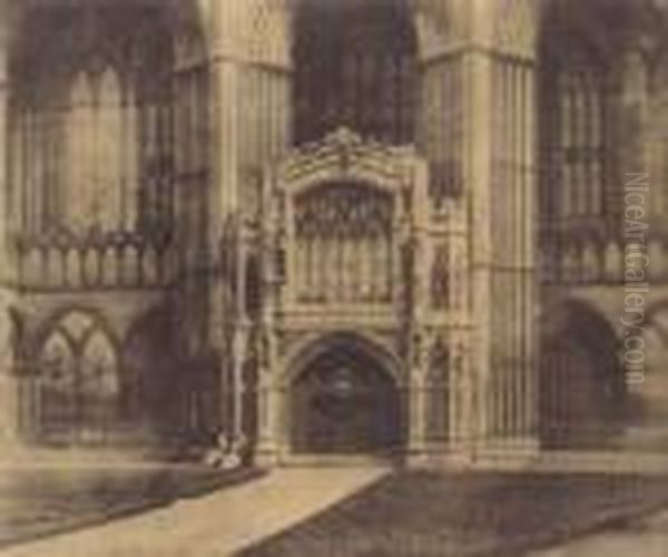Portail Lateral D'une Cathedrale En Angleterre - view 1