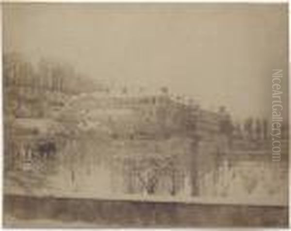 Vue De La Manufacture De Sevre Et De Ses Jardins Par Un Temps De Neige - view 1