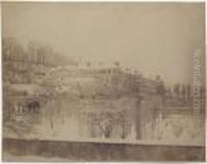 Vue De La Manufacture De Sevre Et De Ses Jardins Par Un Temps De Neige