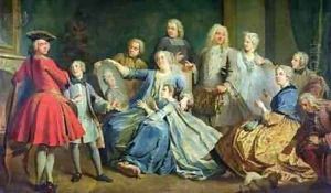 Madame Mercier 1683-1750 Surrounded by her Family by Jacques (Le Romain) Dumont