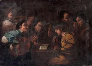 Musicians At A Table by Niccolo Renieri (see Regnier, Nicolas)